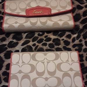 Coach tri-fold wallet and checkbook cover